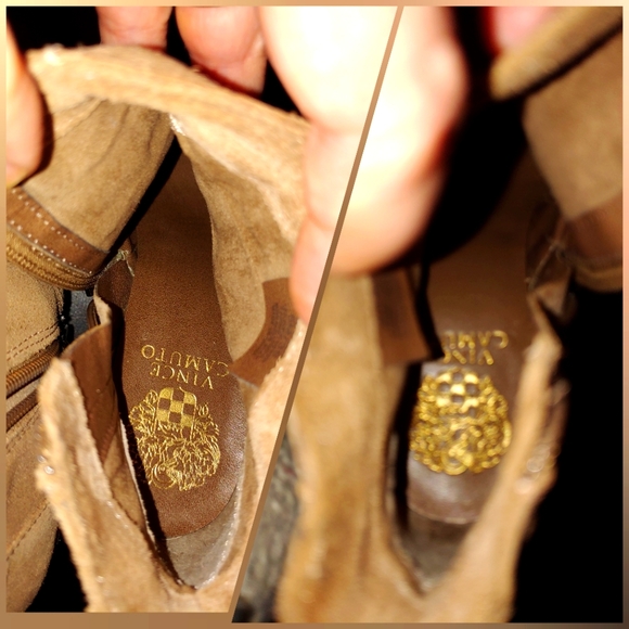 ✨Western Flair✨Vince Camuto Harlin Tan Suede Leather Fringe Booties 6M - Picture 6 of 6